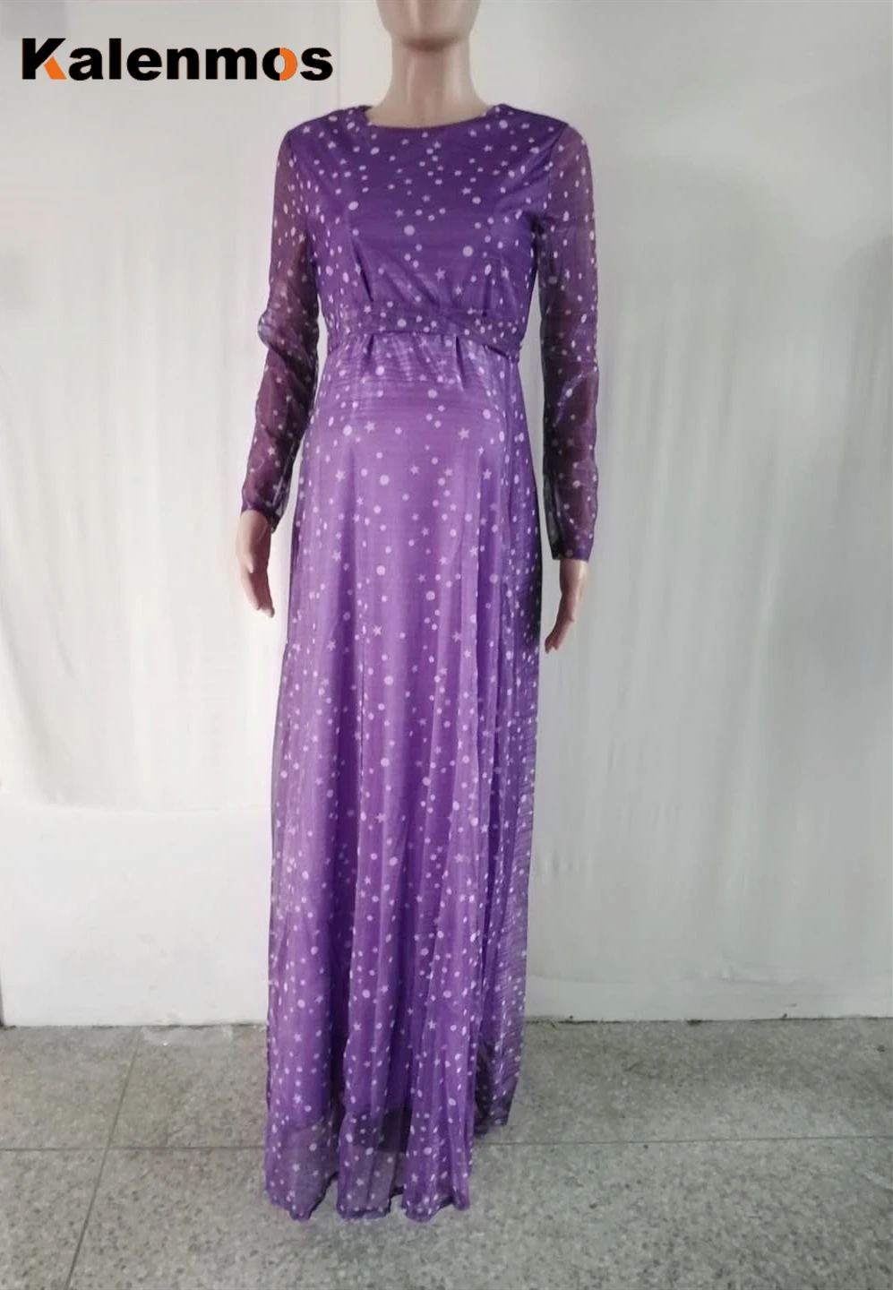 Мусульманское платье для беременных женщин длиной до пола с блестками размера