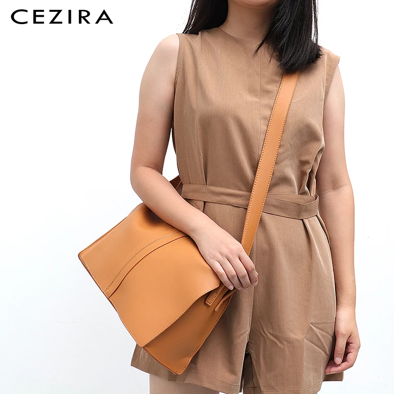 CEZIRA, модные женские сумки-мессенджеры из искусственной кожи, мягкие кожаные сумки на плечо, женские брендовые сумки с клапаном, сумки для девочек, сумка через плечо