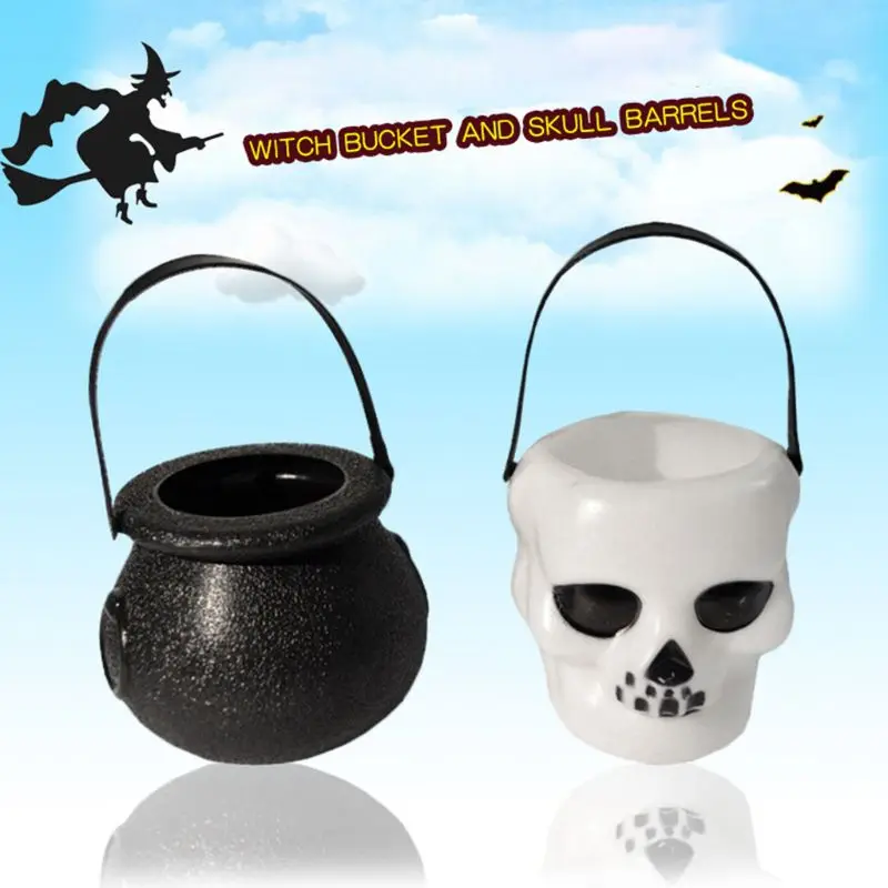 20 pcs Mini Candy Kettles Witch Skeleton Cauldron Holder Pot for Halloween | Дом и сад