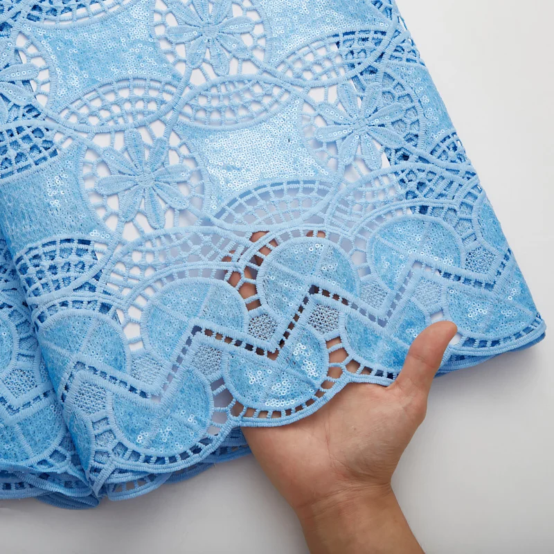 Kalume африканский гипюр шнур кружевная ткань блестки белый в нигерийском стиле 2022