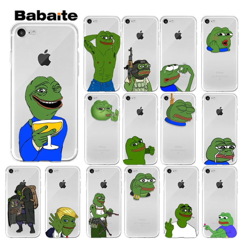 Babaite милый лягушка Meme животное Новое поступление Прозрачный чехол для мобильного