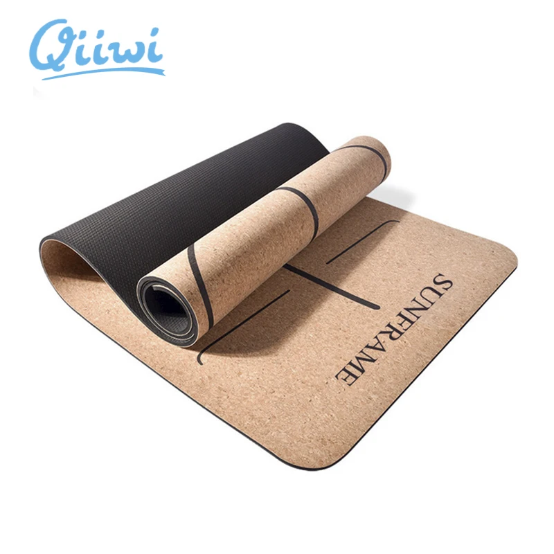 

6mm Cork TPE Yoga Mat with Position Line Gym Floor Sport Fitness Mat Thick Non-slip Pilates Exercise Mats HomeTraining Pad