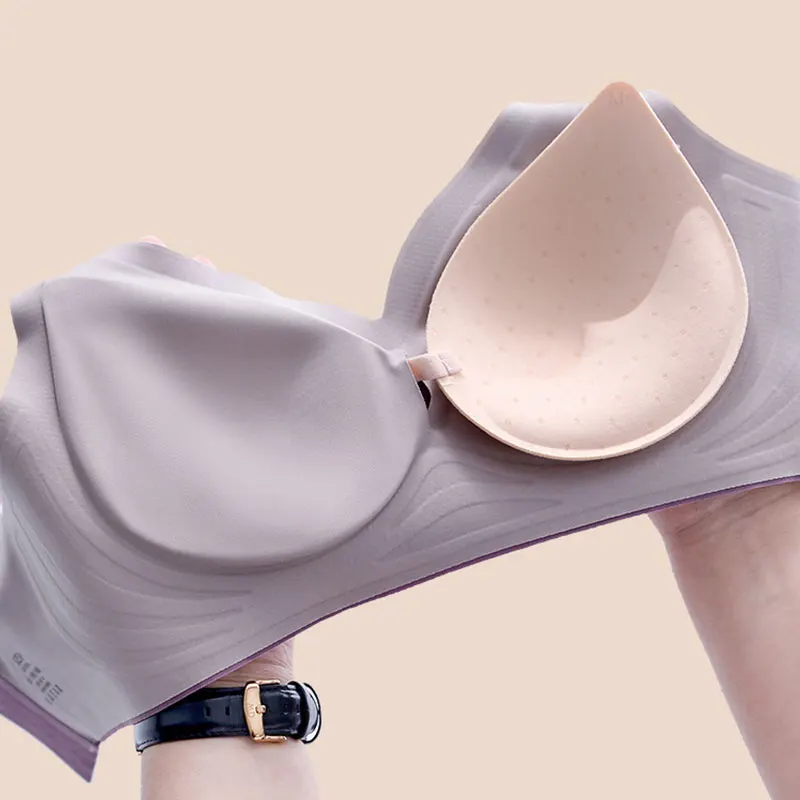 

Women Bras Underwear Contrast Latex Underwear Lingerie Jelly Strap Anti-skipping Bra No Trace No Steel Rims Beautiful Back Bras