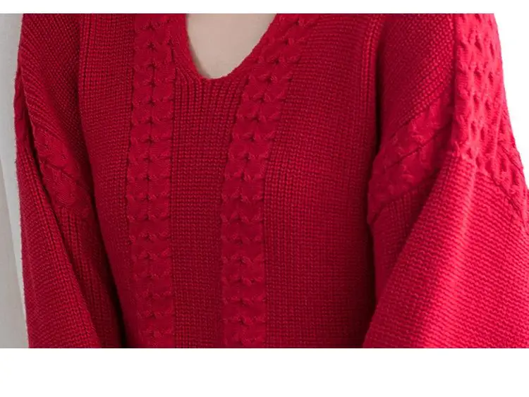 Модный осенне-зимний свитер 2 однотонных вязаных пуловера свободный Однотонный