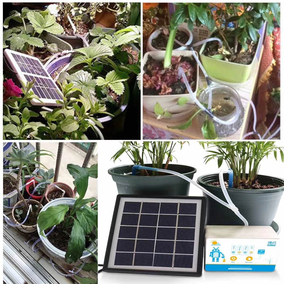 

34pcs Intelligent Garden Drip Irrigation Device Solar Energy Plant Automatic Watering Equipment System Sprinkler Flowers Care
