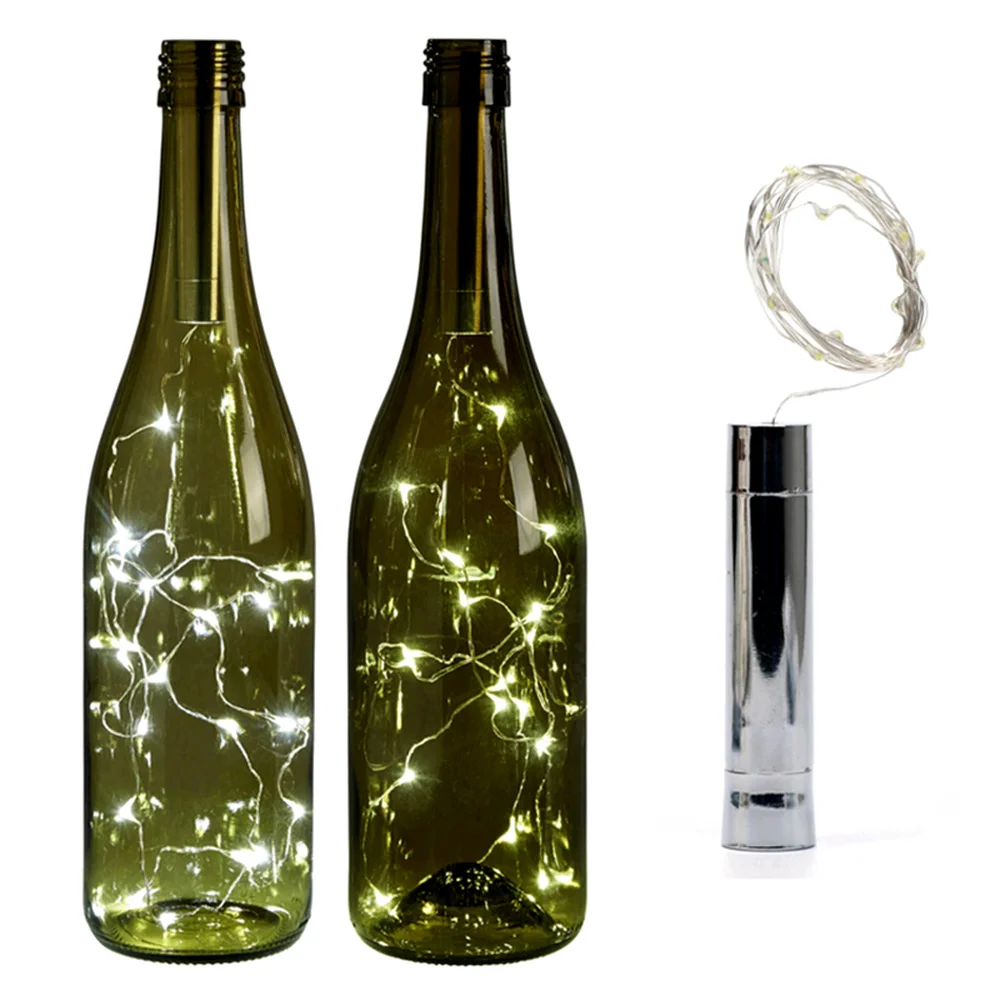 Светодиодный светильник 2 м 20LED серебряной проволоки бутылка Fairy Рождество