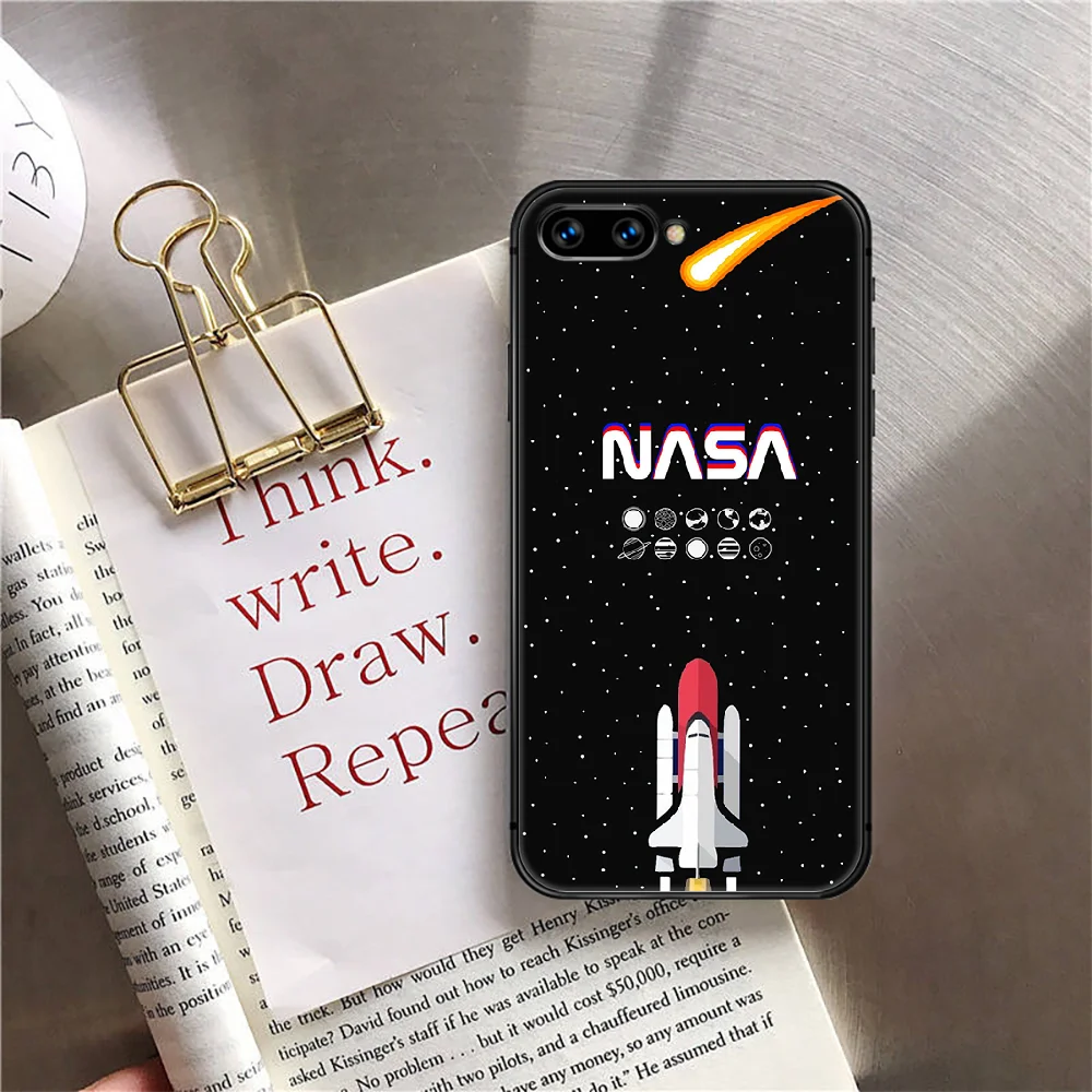 

Nasas Space Phone Case Cover For Huawei Honor Nova 5T 7I 8A 8X 8 9X 9 10 10I 20 30 Pro Lite Black Coque Waterproof Black Soft
