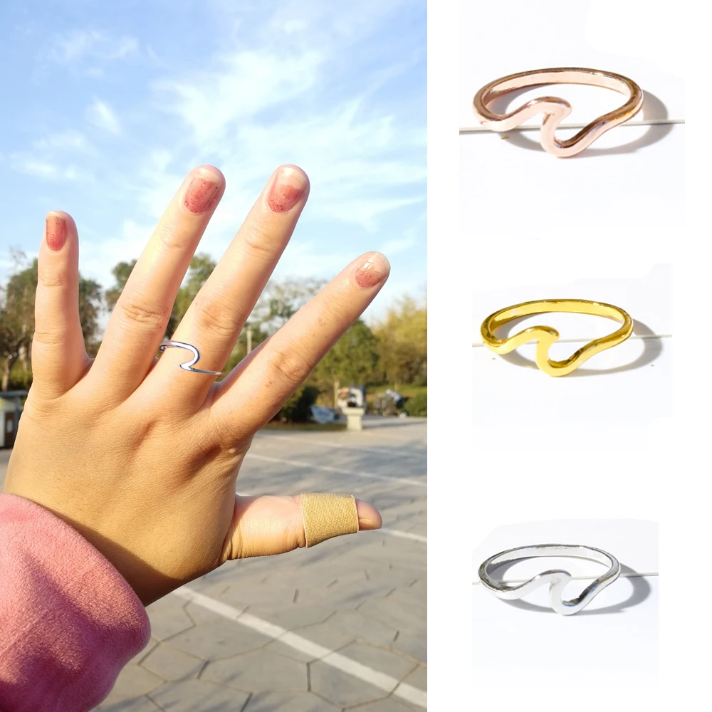 Кольца из нержавеющей стали белого золота женские волнистые кольца свадебные