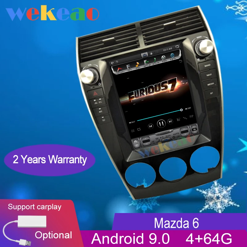 Wekeao вертикальный экран Tesla Style 10 4 &quotAndroid 9 0 автомобильный Dvd мультимедийный плеер