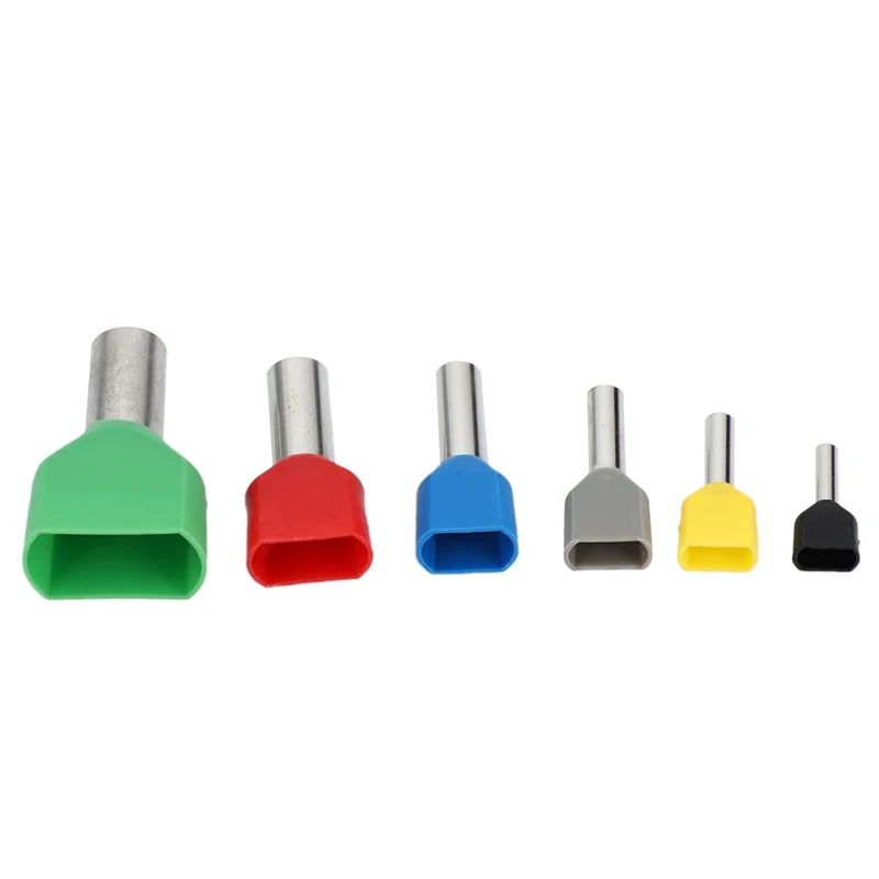 

780Pcs Dual Bootlace Ferrule Teminator Kit Electrical Crimp Dual Entry Cord End Wire Terminal Connector