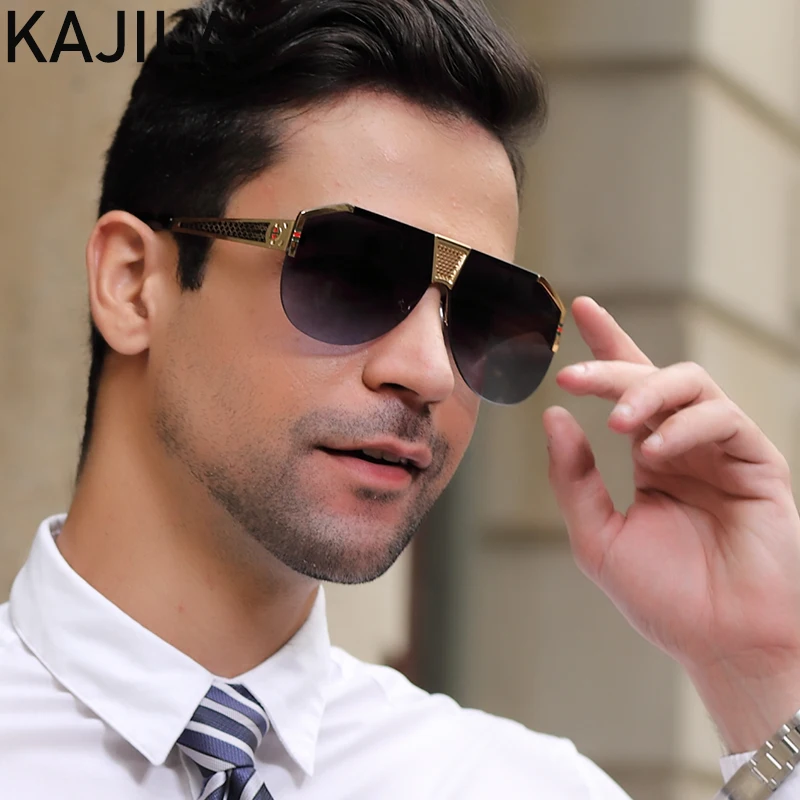 

Oversized Square Men Sunglasses 2020 Luxury Brand Big Frame Vintage Rimless Sun Glasses For Women With Box Shades Oculos De Sol