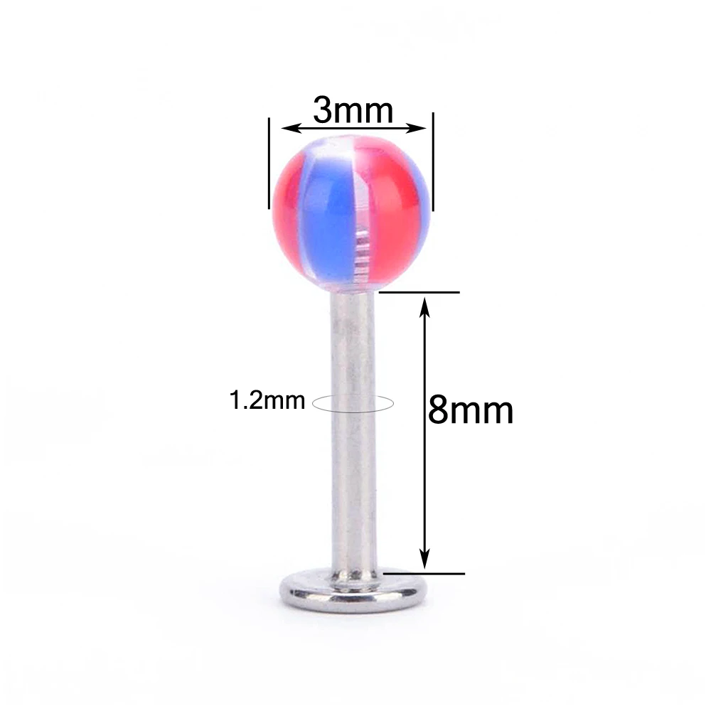 10 шт./лот 16 г 18 стержень для козелка завитка ушной раковины шарик 3-4 мм губ из