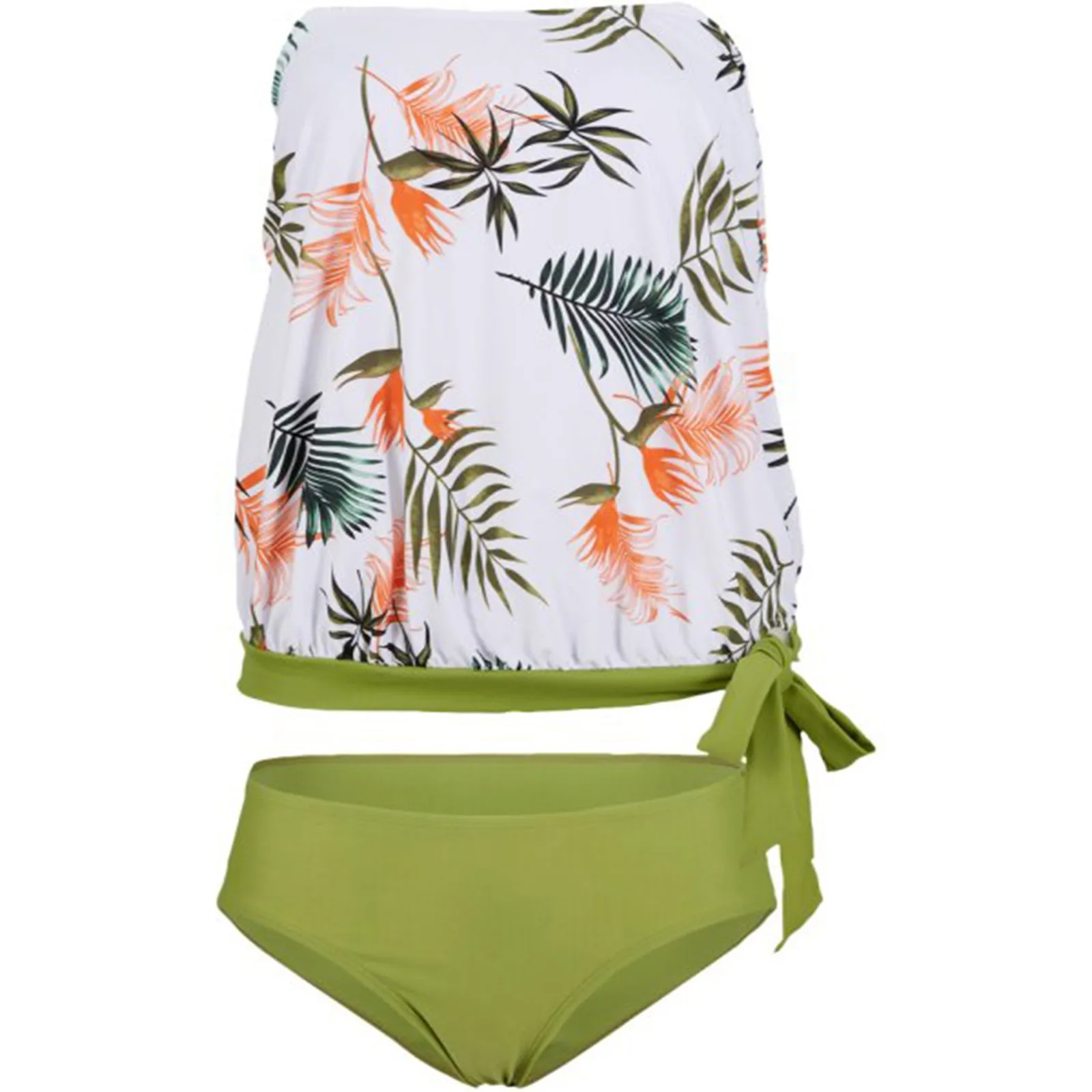 

Fashion Loose Tankini 2021 Swimsuits Women Floral Print High Waist Swimwear Bathing Suit Female Two Piece Tankinis Beachwear