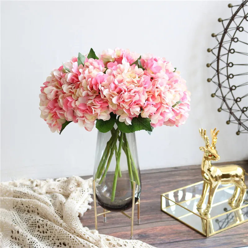 

TN 1PCS Hydrangea Artificial Flower Home Decoration Wedding Hand Holding Road Leading Wall Plantas Artificiales Free Shipping