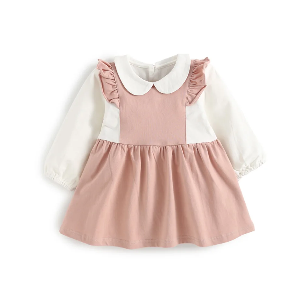 

Spring Autumn Girls Clothes Kids Dresses Fashion cotton For Casual Doll collar lapel Dress Baby Girl Party Children Clothing
