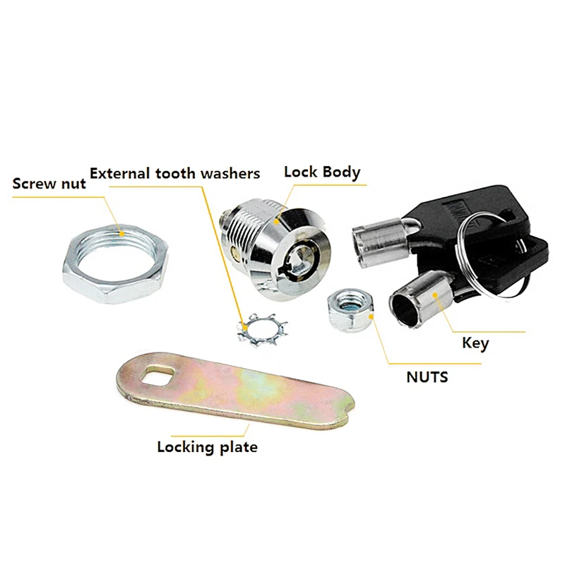 

P15D Drawer Tubular Cam Lock For Door Mailbox Cabinet Cupboard w/2 Keys 20mm