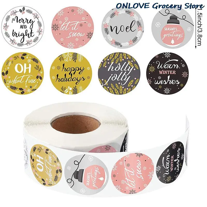 

250pcs/roll Multicolor Merry Christmas Sticker Scrapbooking Seal Label
