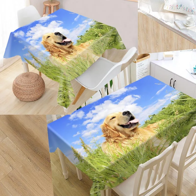 

Animal Dog 02 Pet Custom Table Cloth Oxford Fabric Rectangular Waterproof Oilproof Table Cover Family Party Tablecloth