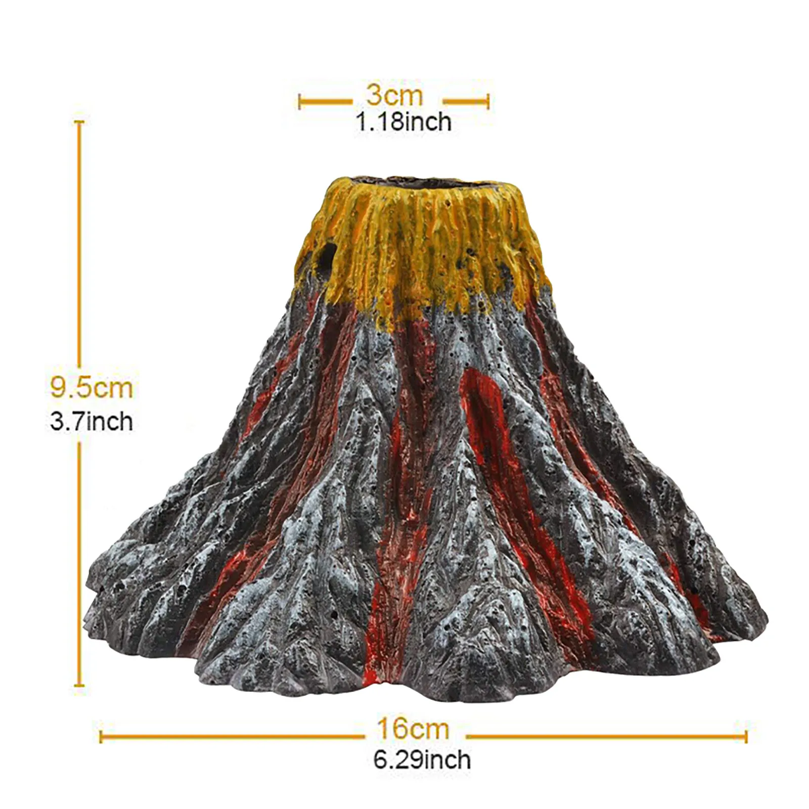 

Fish Tank Resin Volcano Decorative Rock Mountain Aquarium Underwater Eruption Colorful LED Bubble Waterflow Volcano Ornament