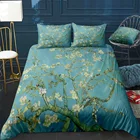 Комплект постельного белья из 3 предметов, с принтом миндаля и цветов Ван Гога