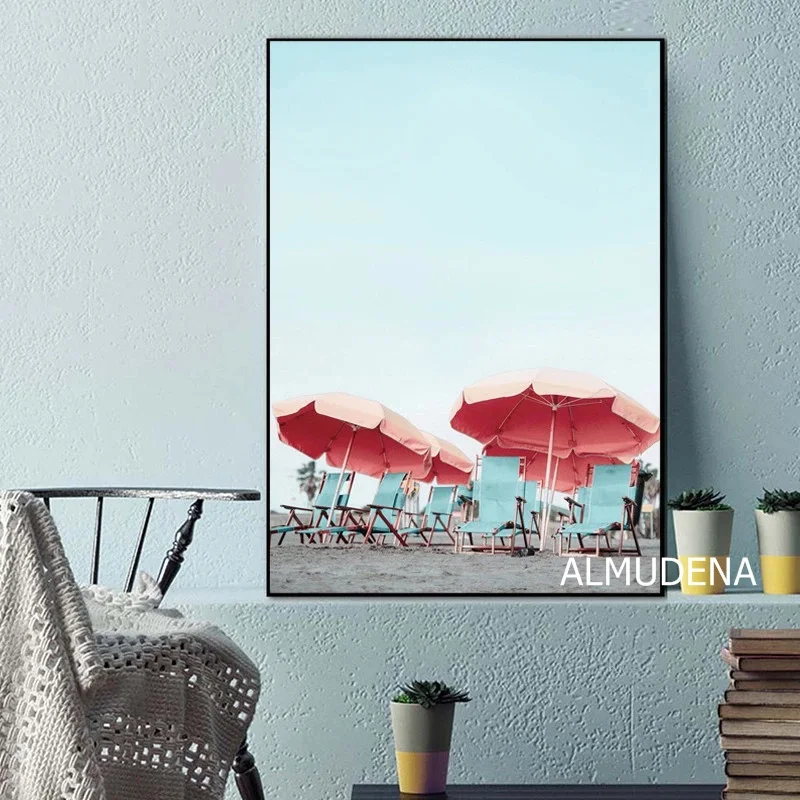 Калифорнийский пейзаж Картина на холсте колесо обозрения печать пальмовый пляж