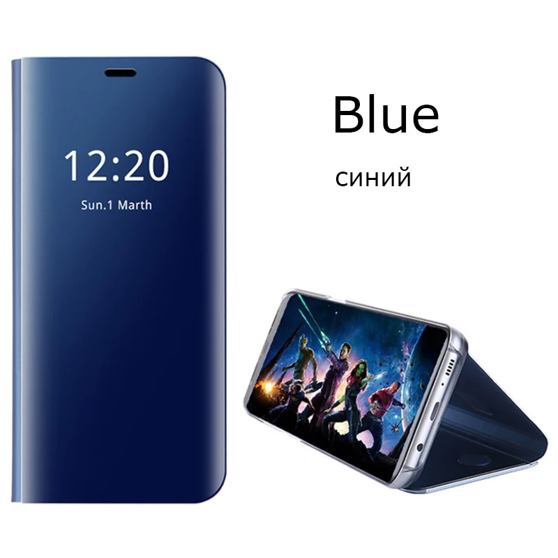 Blue Умный зеркальный флип-чехол для samsung Galaxy A70, противоударный защитный чехол для samsung A70 Galaxy ya70, задняя крышка для мобильного телефона - Цвет: Blue