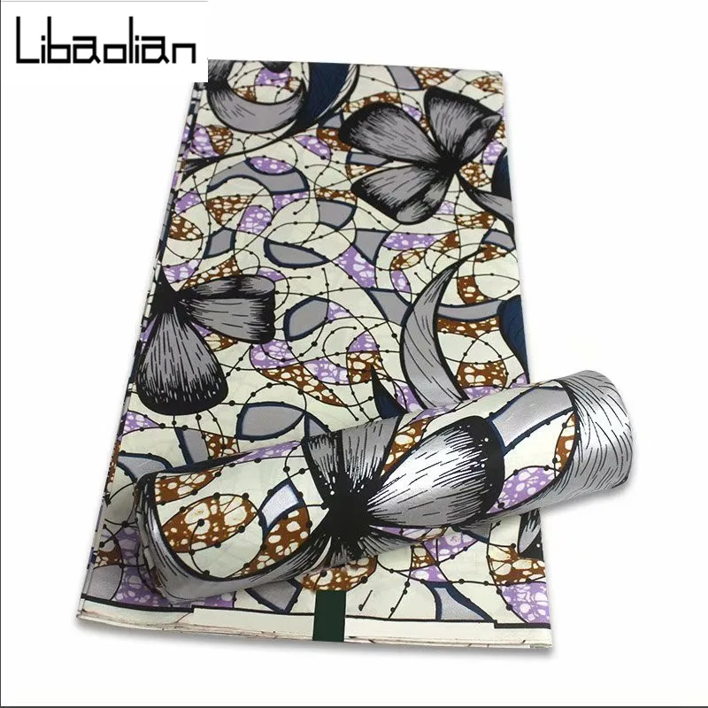 

Ankara African Wax Fabric Block Golden Wax Print Fabric With Gold Line Layer Surface Golden Wax Cotton Print Rapper Batik F1-18