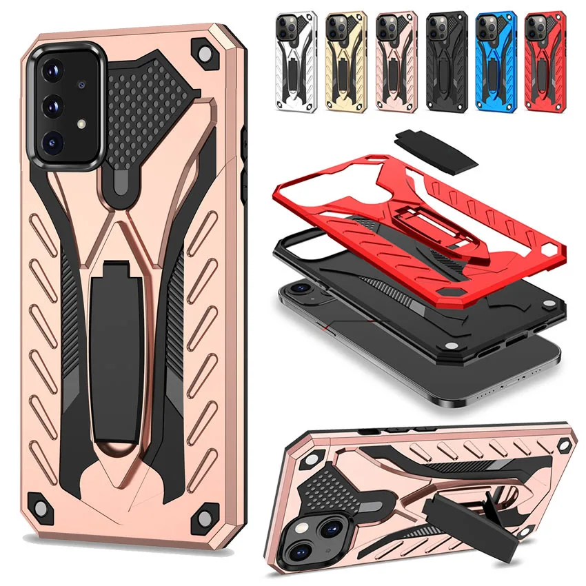 Armor Shockproof Case For Samsung Galaxy J3 J5 J7 2016 A3 A5 2017 J2 Pro J4 J6 A6 A7 A8 A9 Plus 2018 Hard Stand Holder Cover