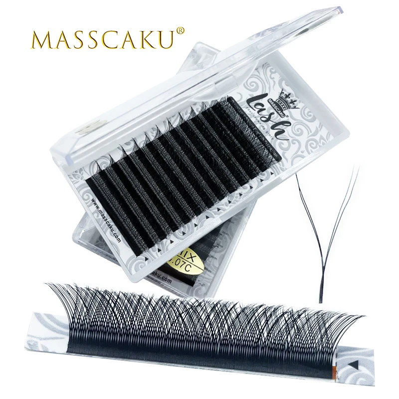 

Wholesale price premium russian volume lashes korea pbt materials super soft matte black Y eyelash extension for lash artist