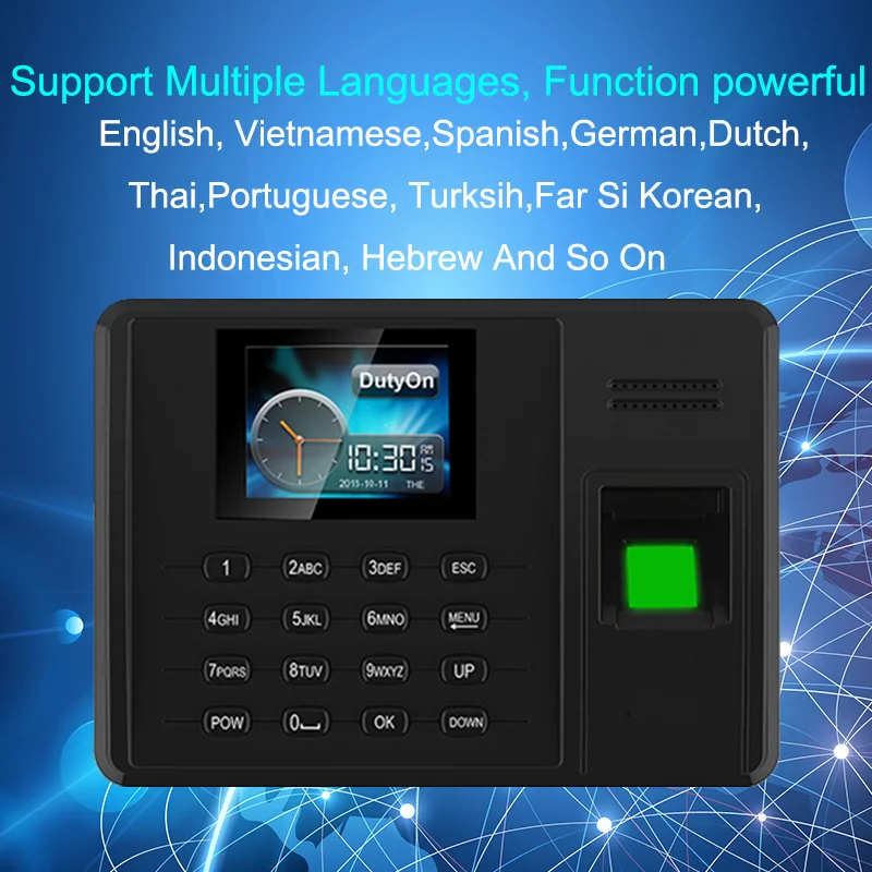 

Attendance System Fingerprint USB Password Office Time Clock Employee Recorder Device Biometric Time Attendance