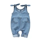 Комбинезон джинсовый для новорожденных, одежда с карманами для младенцев 0-18 месяцев, летняя одежда
