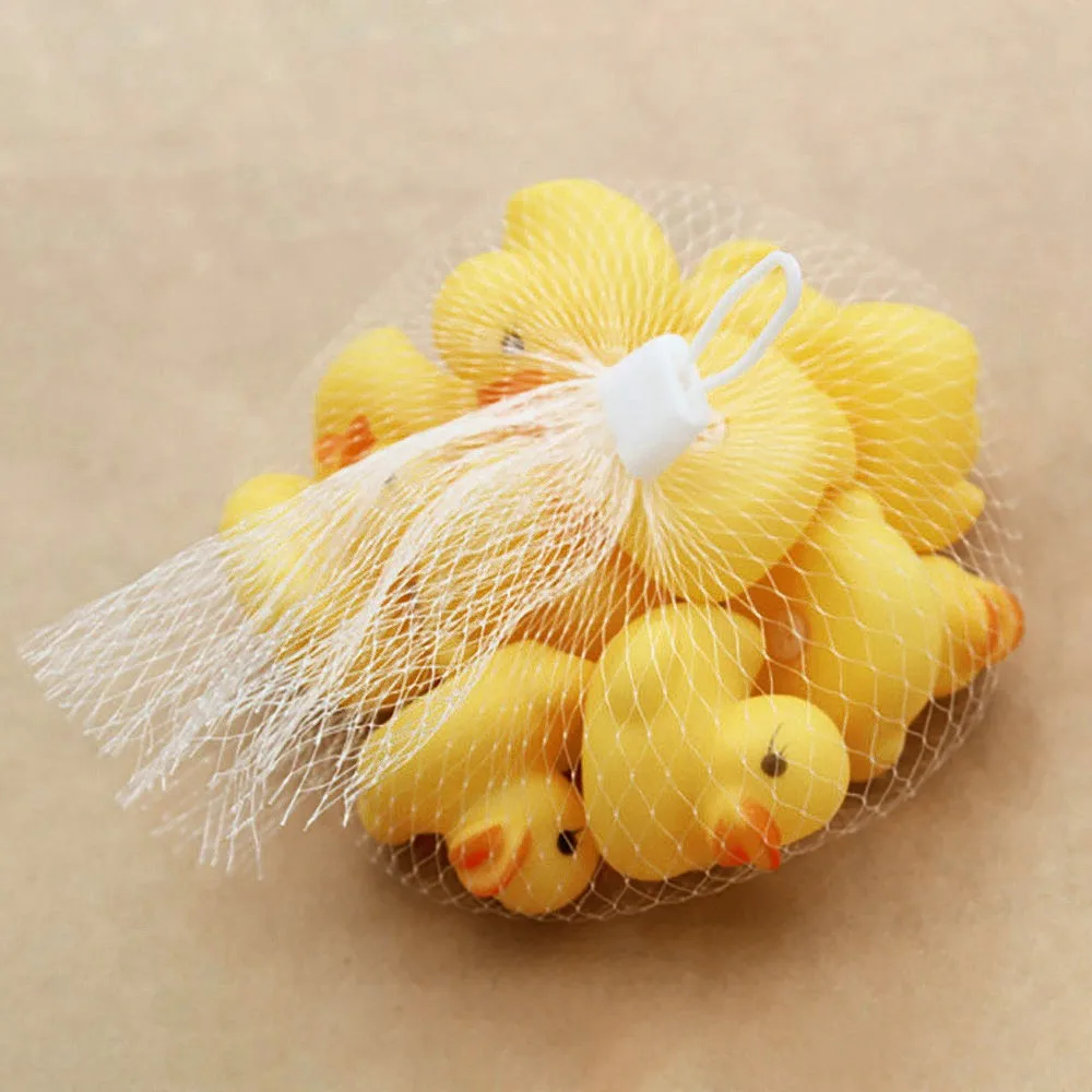 

10PC Squeezing Call Rubber Rubber Race Squeaky Ducks Ducky Baby Shower Birthday Favors Do not swallow Classic Toys brinquedo