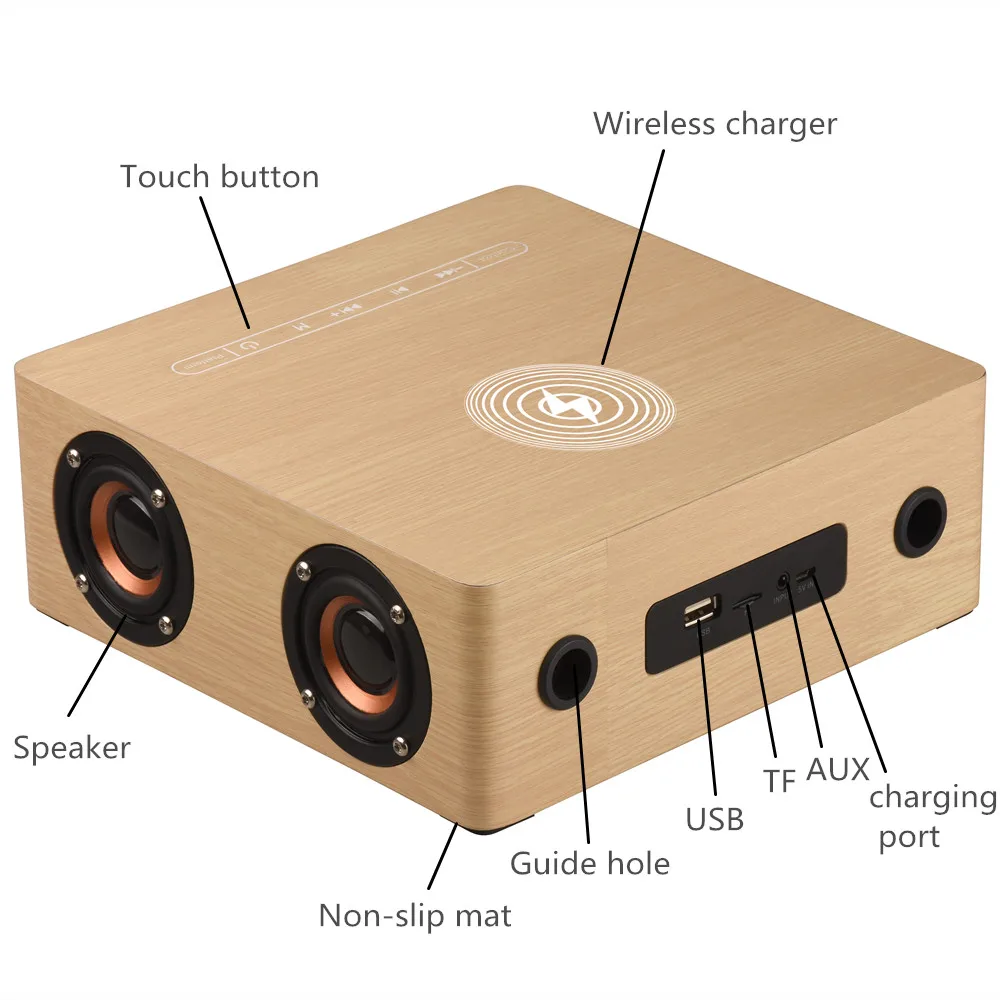 HYASIA Bluetooth колонка с будильником многофункциональное Беспроводное зарядное