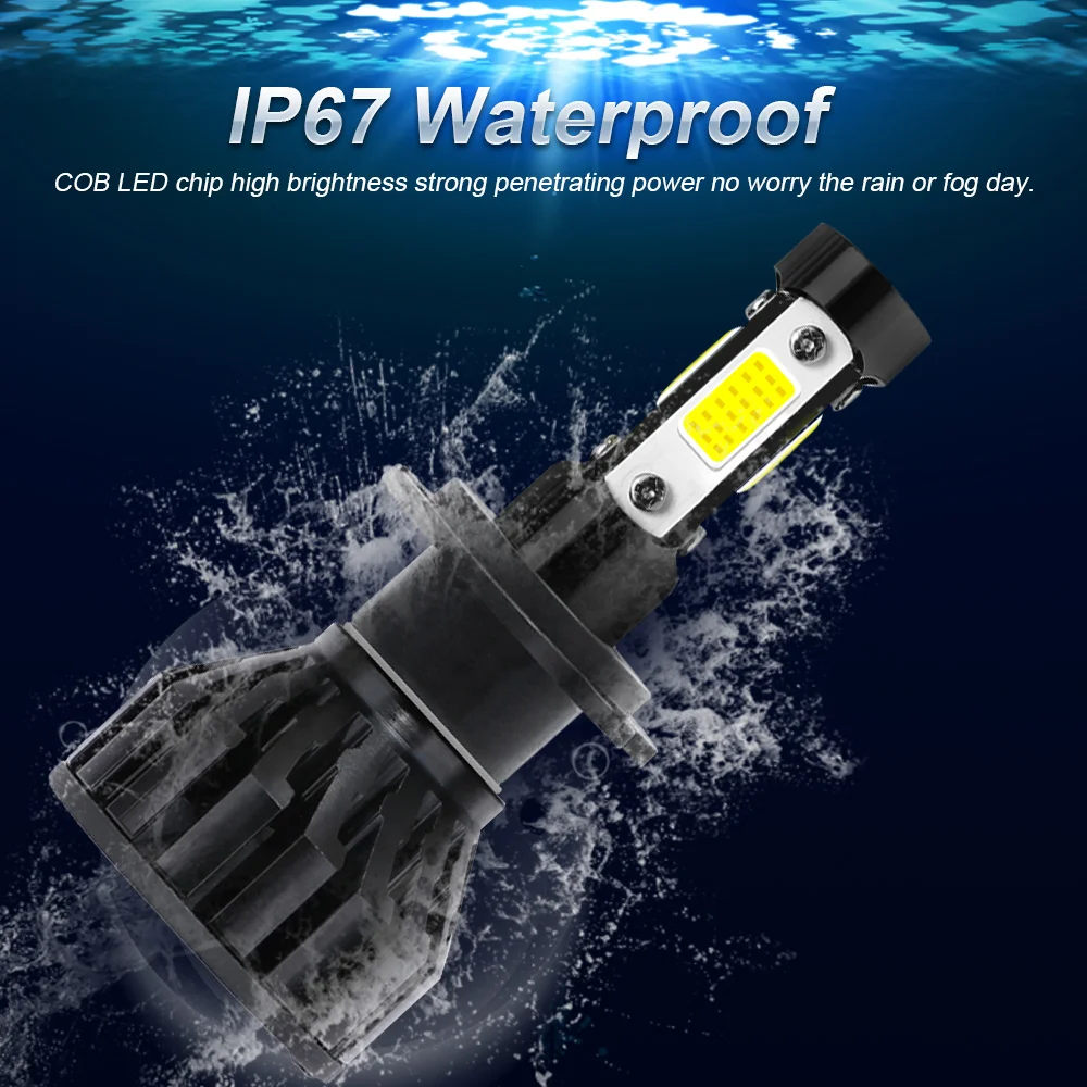 2Pcs LED New 4Sides Car Headlight 20000LM H4 H7 H1 H3 H8 H11 3000K 4300K 6000K 8000K 9005 9006 HB3 HB4 881 Fog Light 80W 12V - купить по