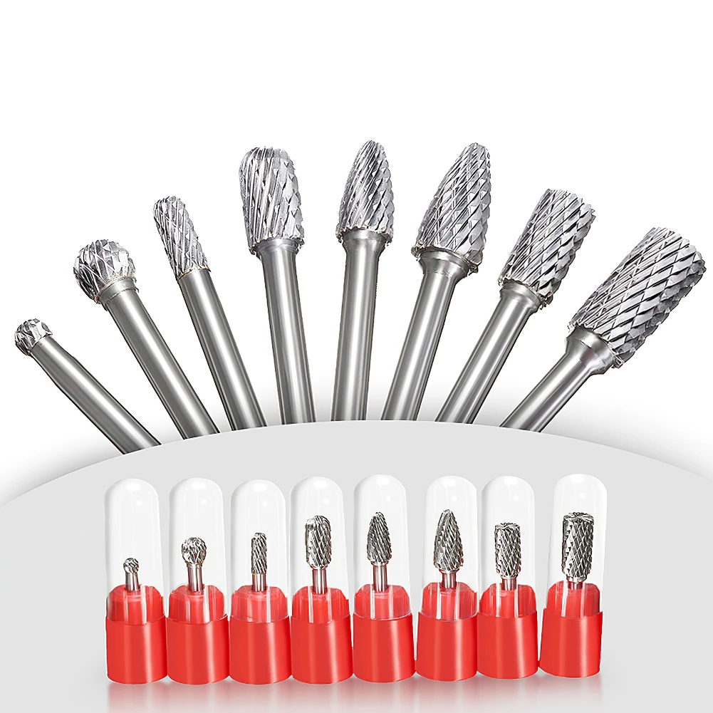 

8PCS Tungsten Steel Rotary Files Set Carbide Burr Bits For Metal Cutting Engraving Grinding Sanding Tungsten Carbide Burr Bits