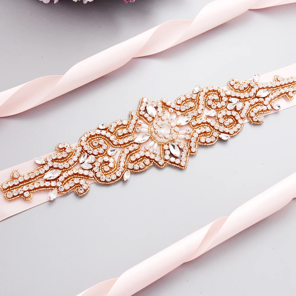 TRiXY S26 RG изысканный розовый Золотой Свадебный ремень Стразы модный для подружки