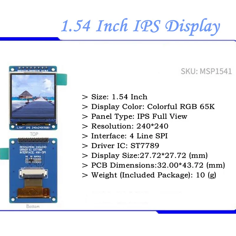 Последовательный дисплей IPS 0 96 ''/1 14''/1 3 54''/2 'ཽK SPI полноцветный TFT ЖК