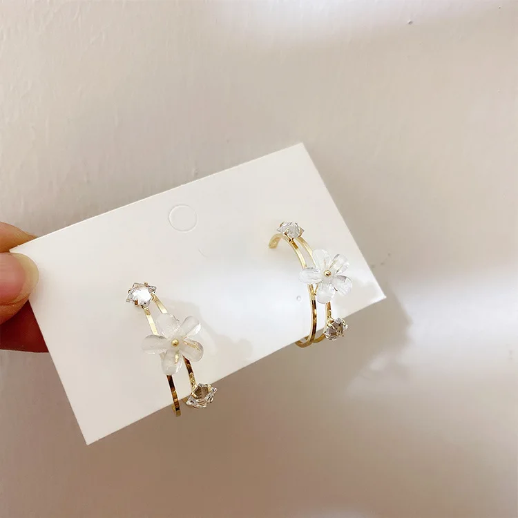 Серьги в виде цветка корейский темпераментный дизайн чувственные красные