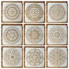 9 шт.упак. 20*20 см Мандала круглая Геометрия сделай сам слойные трафареты рисунок строительный шаблон