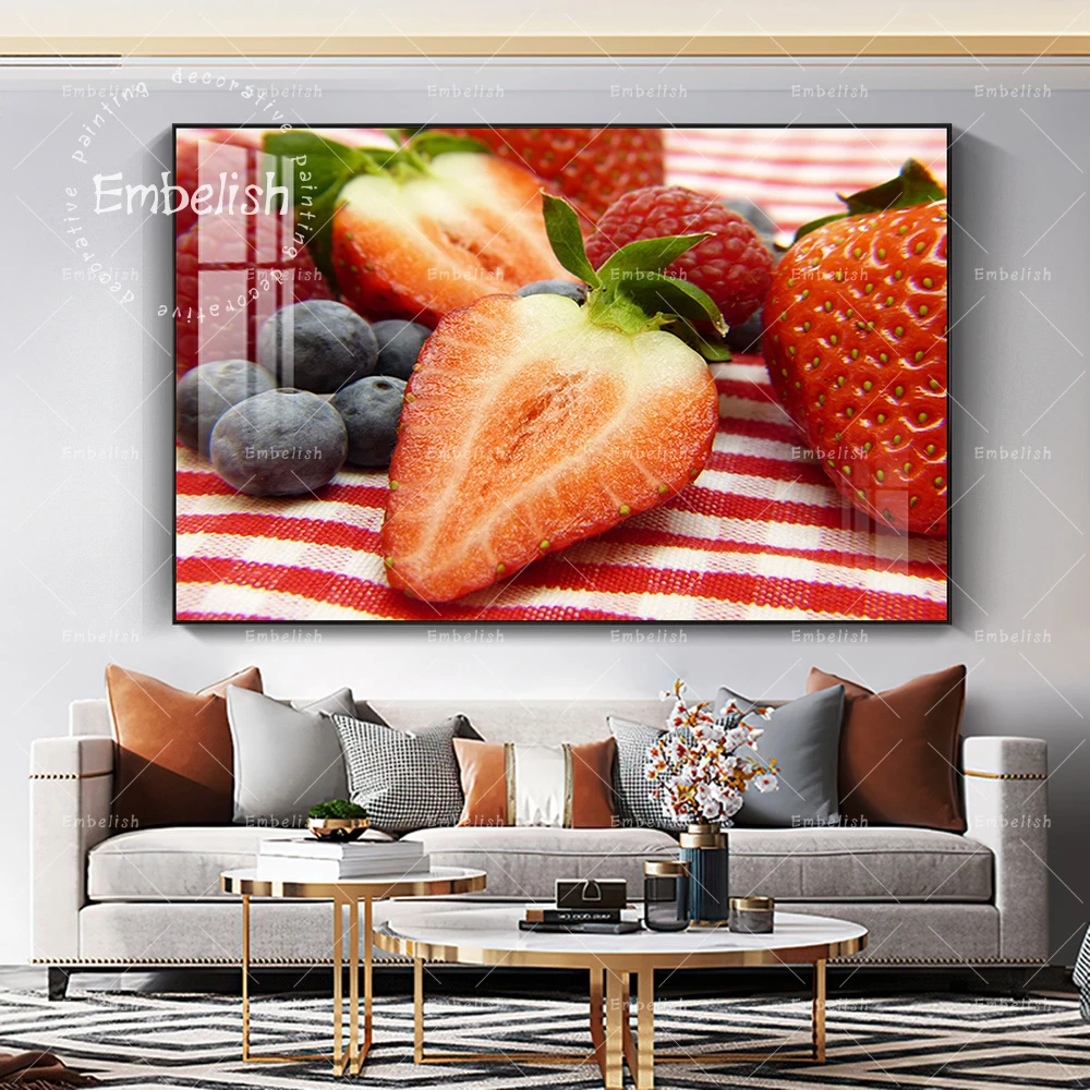 

1 Pieces Strawberry Fresh Fruits Modern Home Decor Pictures For Living Room Kitchen Dinning Room HD Print Canvas Oil Paintngs