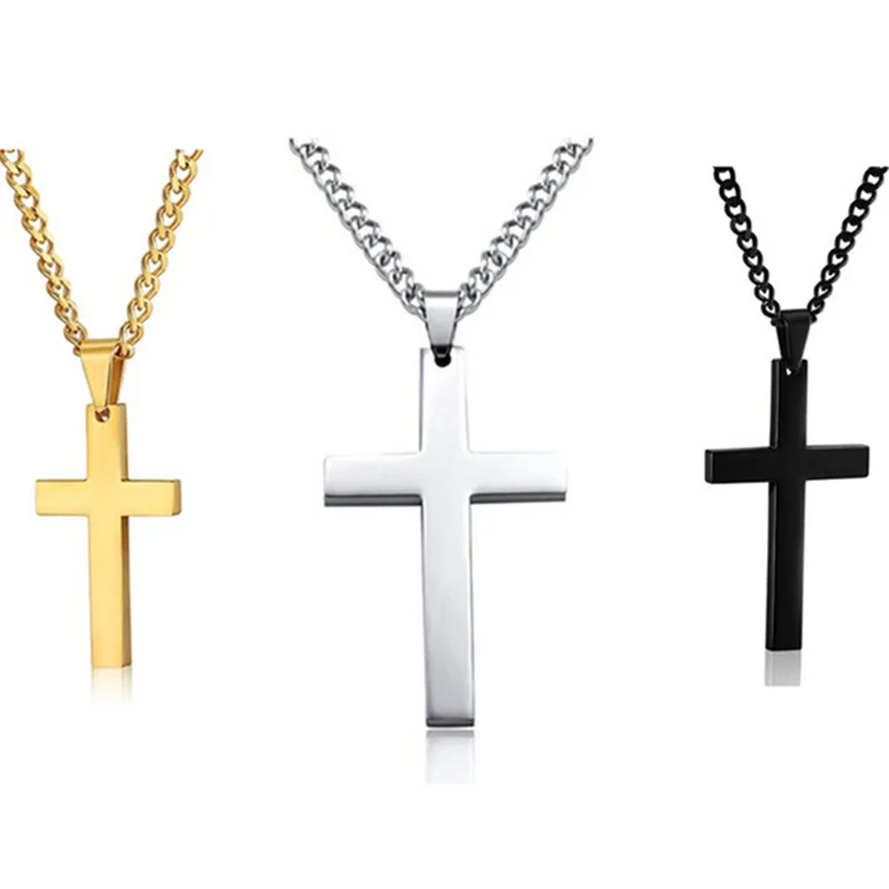 Крест ожерелье личности письмо Христианский подарок для пары Титановый стальной