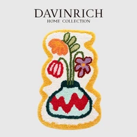 davinrich flower vase shaped bathroom rug mat ins nordic style machine wash tufted carpet mats for shower and bathroom 50x75cm