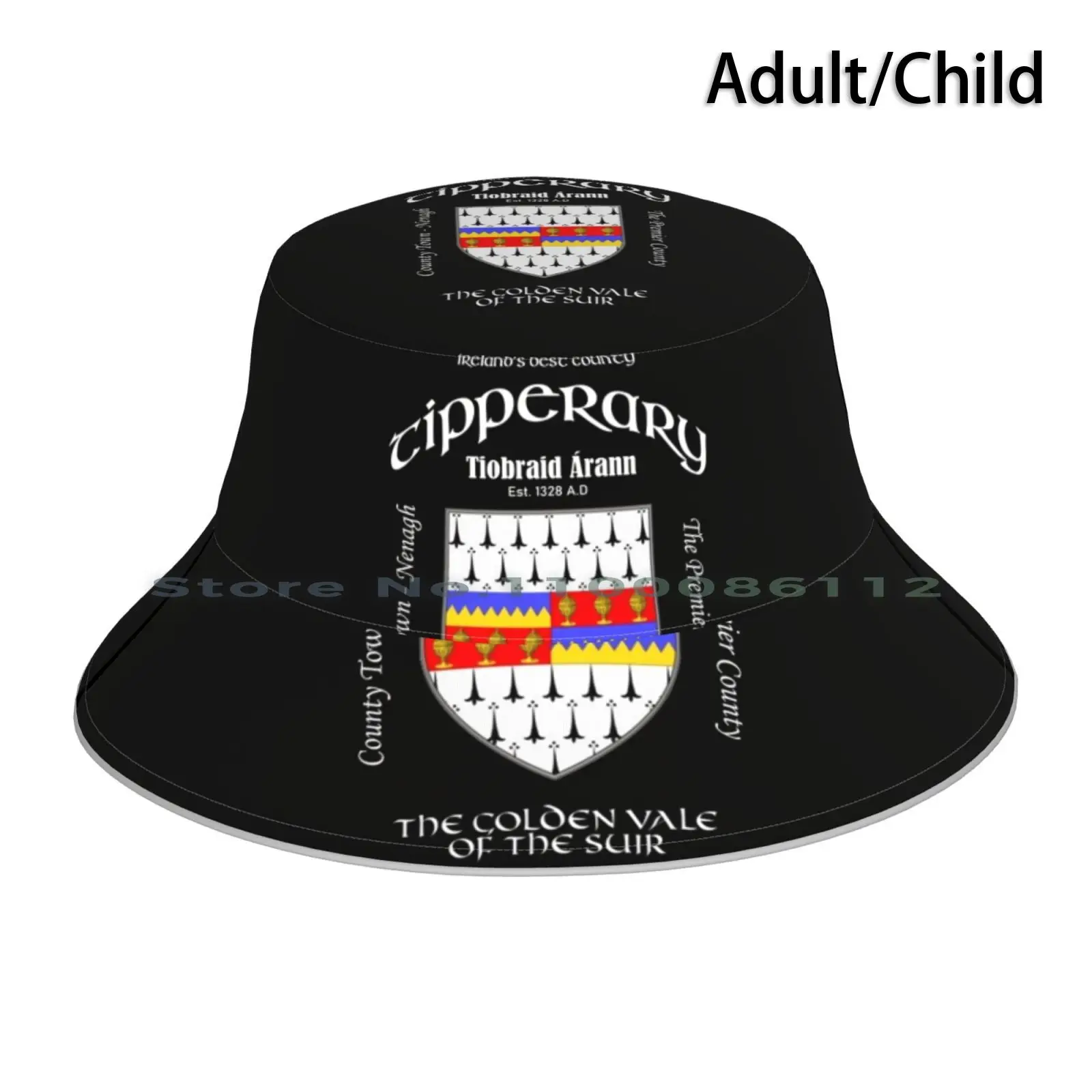 

Ireland-Tipperary Bucket Hat Sun Cap Tipperary County Irish American Ancestor Crest Coat Of Arms Designed In Ireland American