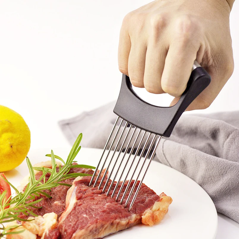 

Tenderizer мяса из нержавеющей стали для стейка луковая игла сосновые кухонные инструменты для готовки Мясорубка пресс-помощник для бургеров Сл...