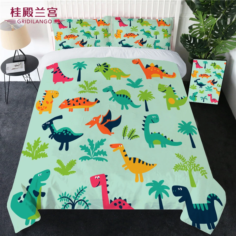 GRIDILANGO мультфильм милый Единорог постельное белье с изображением динозавров