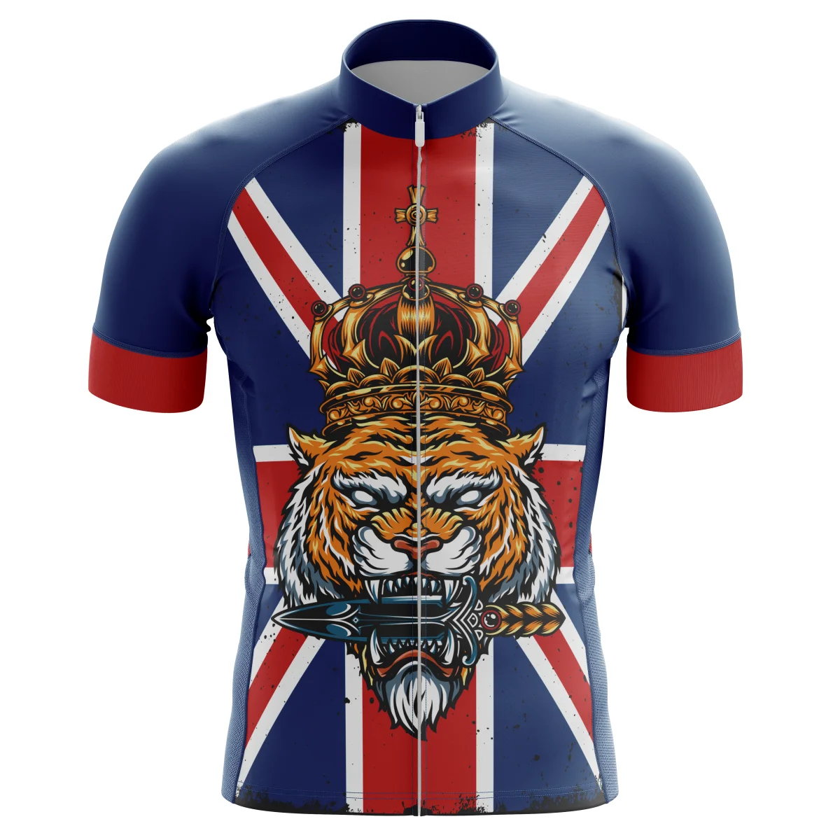 

HIRBGOD Summer Cool and Breathable Off-Road Short-Sleeved British Series Tiger Cartoon Pattern Men's Cycling Jersey,TYZ494-01