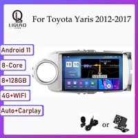 android 11 bluetooth carplay car navigation for toyota yaris 2012 2017 left hand drive car radio tape recorder wifi 4g 1280720p