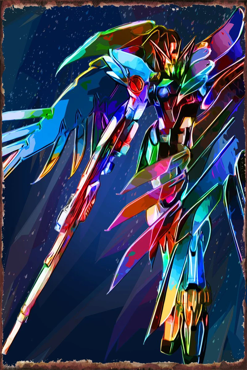 

Gundam Wing Retro Vintage Metal Sign Tin Sign Tin Plates Wall Decor Room Decoration For Art Cafe Pub Home Club Man Cave