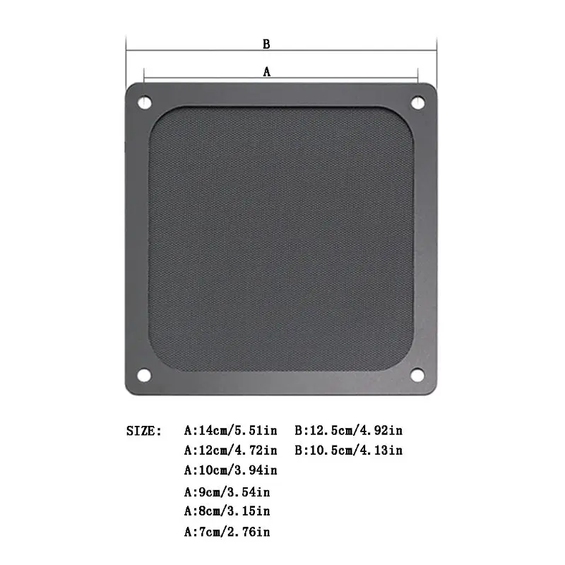 

Magnetic Dust Filter Dustproof Mesh Fan Cover Net Grill Guard with Hole for PC Computer Case Cooling Fan Accessories