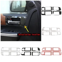 stainless steel car interior door handle frame trim for toyota tundra 2014 2021 black titanium chrome casing decorate styling